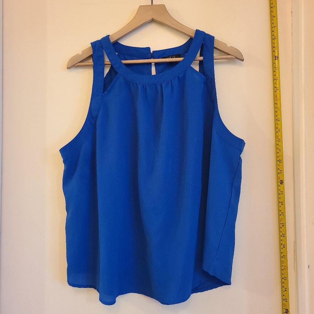 Blue cut-out top 2XL-A124